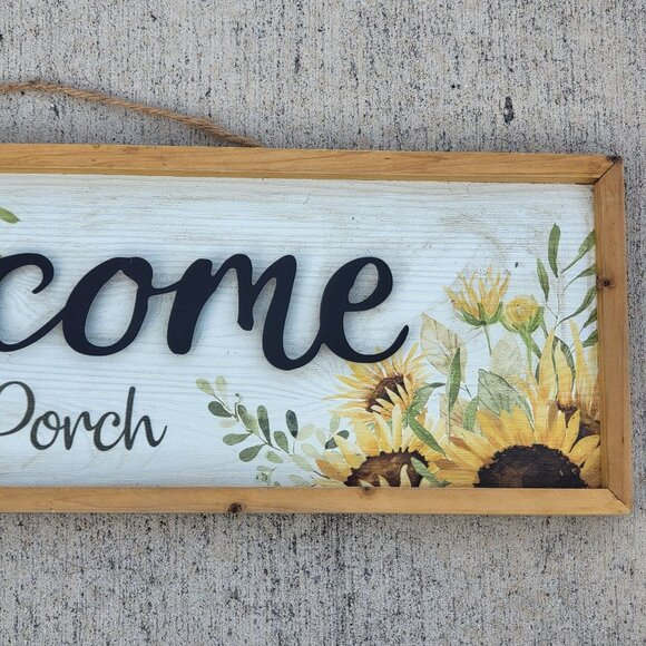 Rectangular Welcome To Our Porch Wooden Sign - Picture 4 of 16